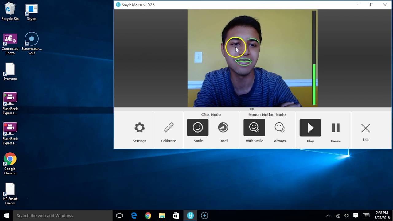 Moving the Mouse Pointer (using head motions) | Smyle Mouse